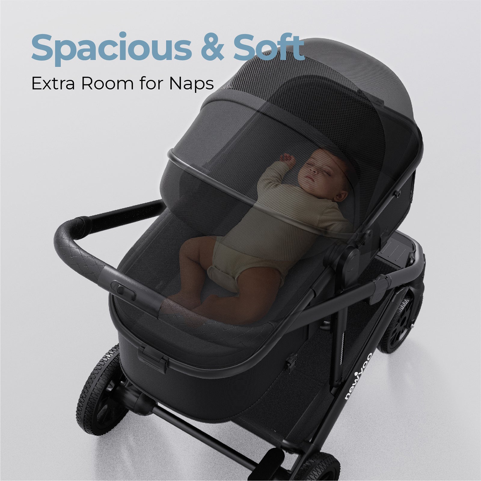 newyoo Babywanne Kinderwagen, Nestro 516M, Schwarz
