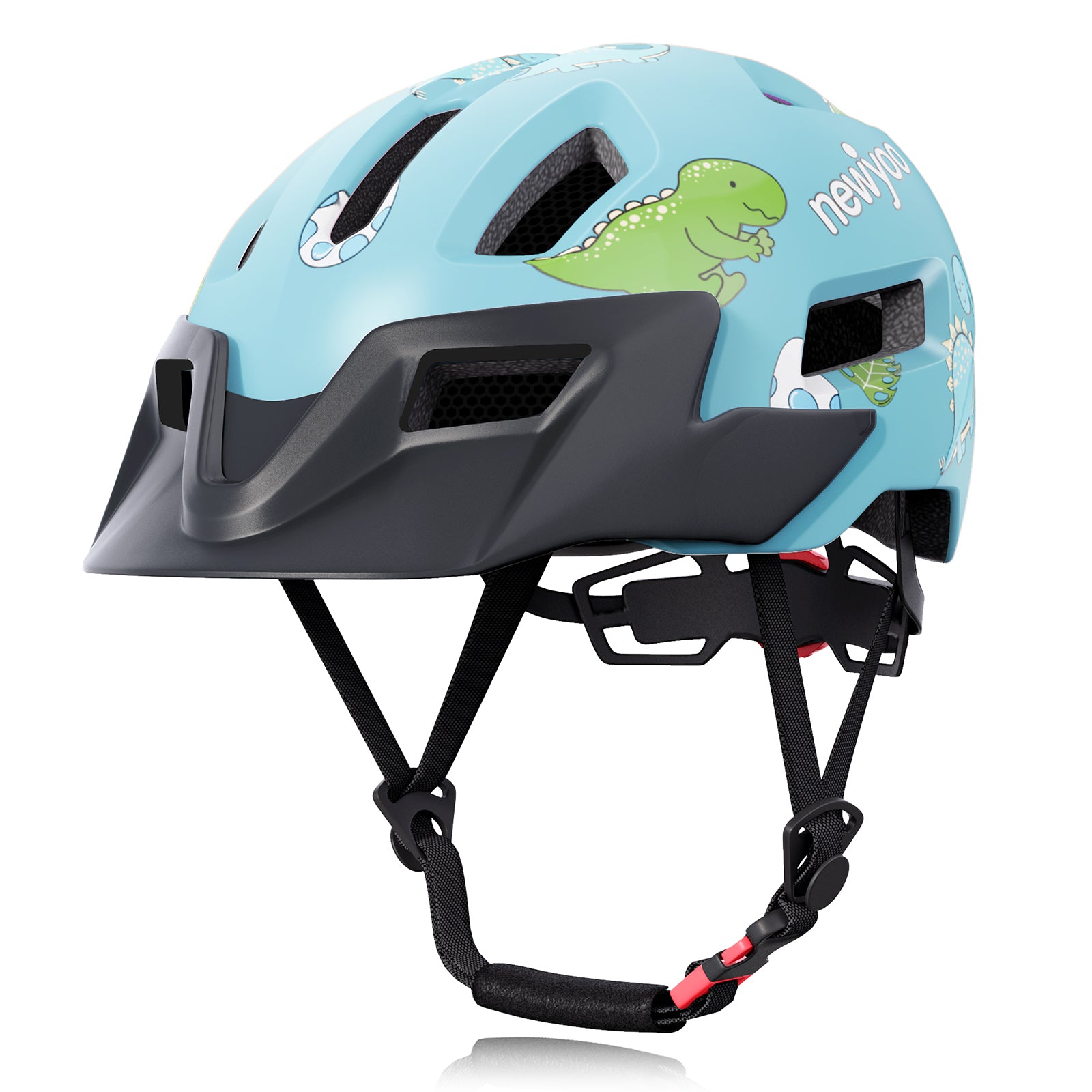 newyoo Toddler Bike Helmet for 1-5, 48-52cm, with Sun Visor & 14 Vents, Blue