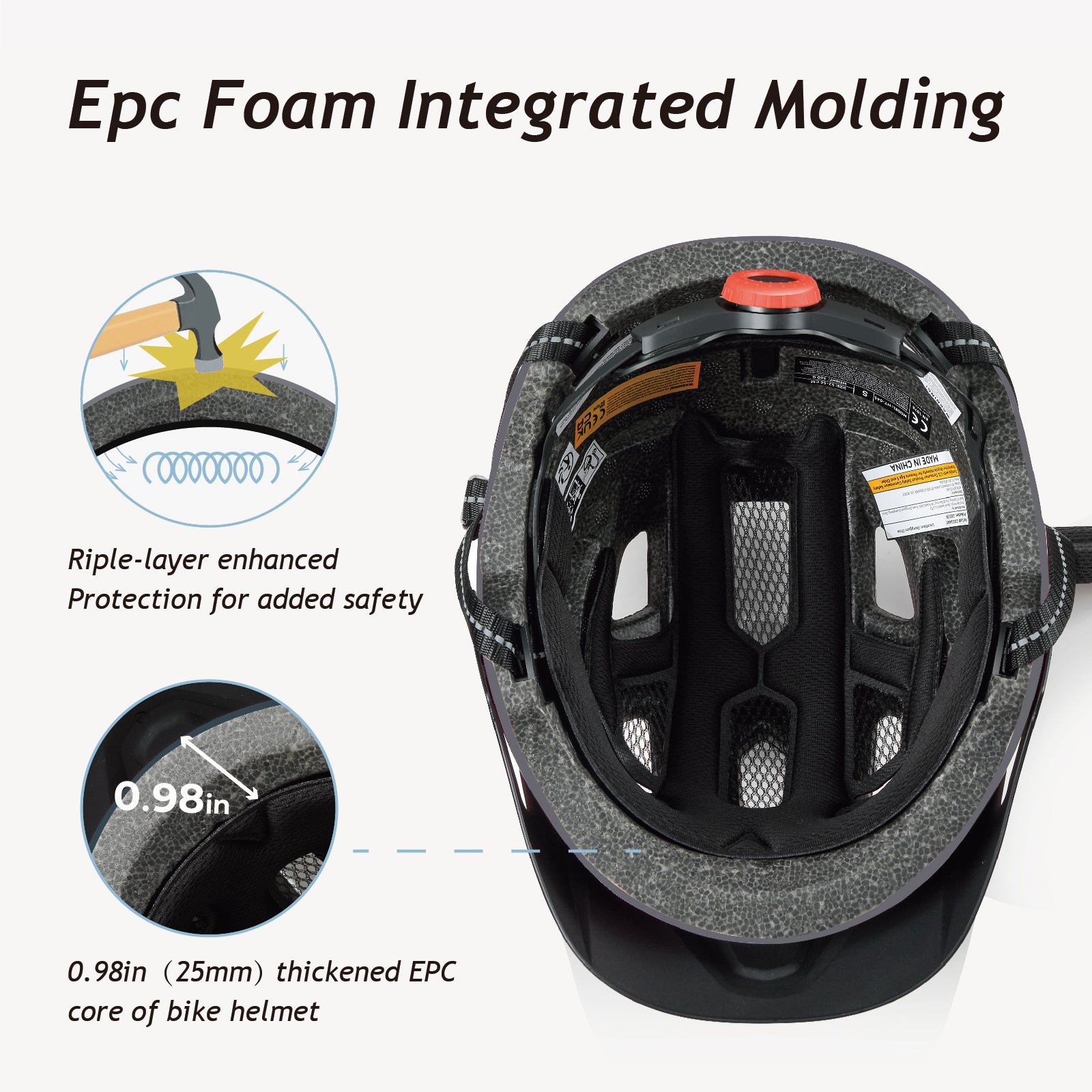 newyoo Toddler Bike Helmet for 1-5, 48-52cm, with Sun Visor & 14 Vents, Blue