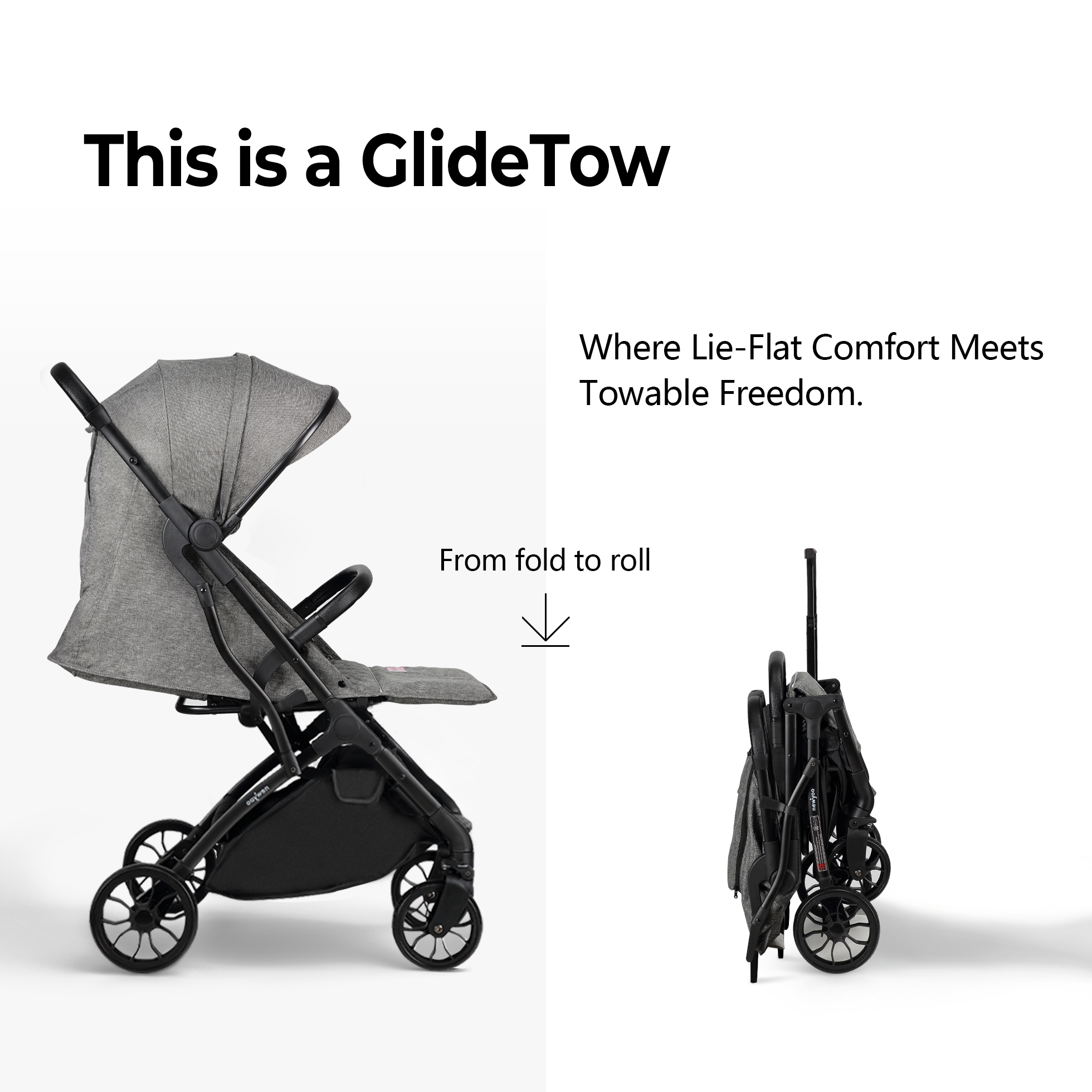 newyoo GlideTow TR18 Leichter Reisebuggy, Grau