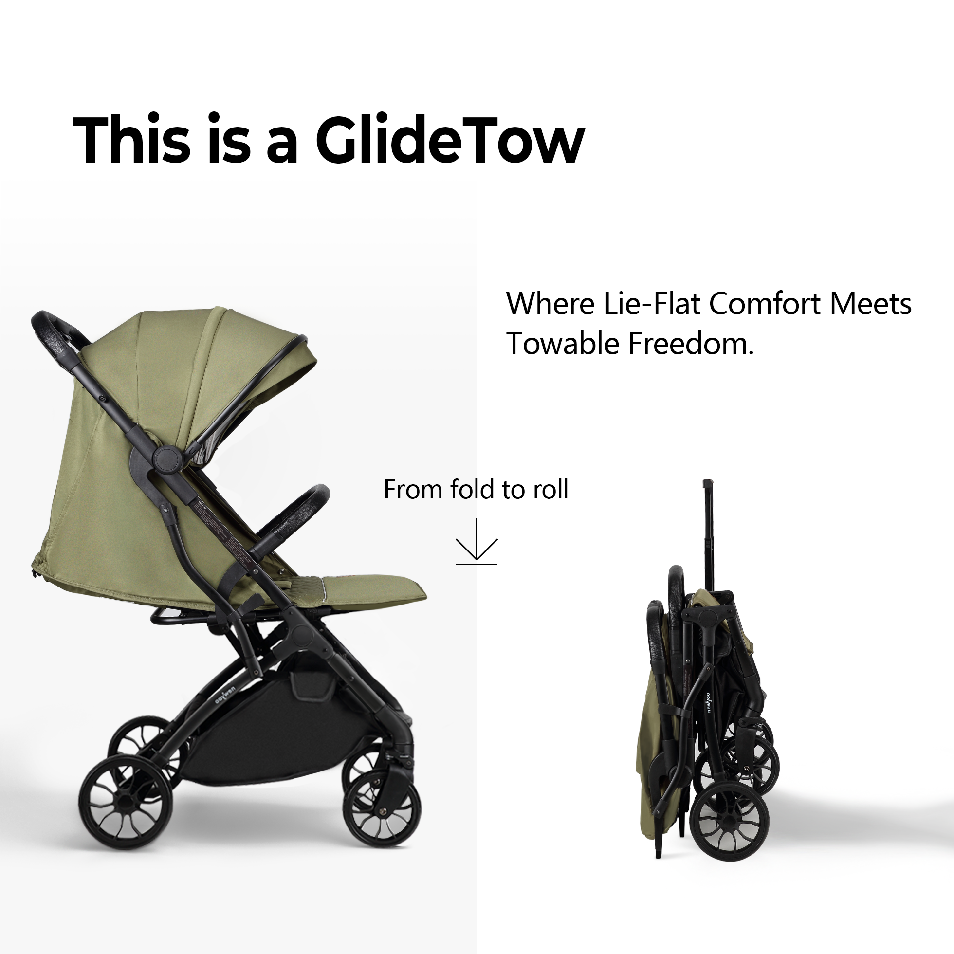 newyoo GlideTow TR18 Leichter Reisebuggy, Grün